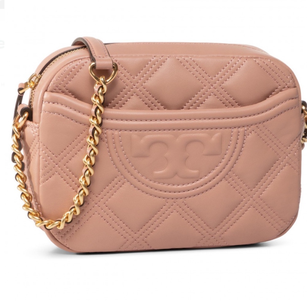 Tory Burch Shoulder Textured Pink Moon with Tag Cross Body Bag